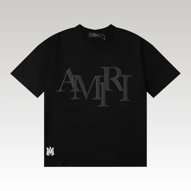 Staggered Logo Black T-Shirt