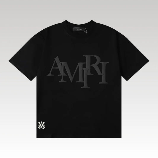 Staggered Logo Black T-Shirt