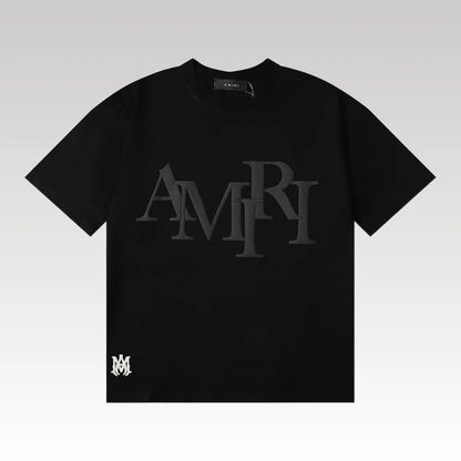 Staggered Logo Black T-Shirt